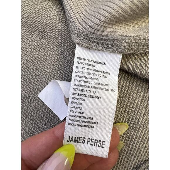 JAMES PERSE Women's Taupe Brown Sweatshirt Shawl Collar Blazer Sz 1 S Fall USA - Picture 9 of 11